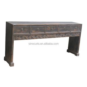 العتيقة النمط الصيني طويلة أدراج خشب معاد التدوير دخول قاعة الجدار طاولة وحدة التحكم - Product Image 4
