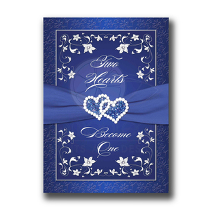 Tarjeta de invitación de boda coreana, bonito azul real, muy Popular - Product Image 2