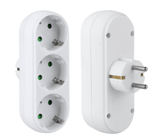 שקע מתאם משולש 1 SCHUKO/ 2 אירו תקע עם שקע סטנדרטי הארקה מגורים/למטרות כלליות - Product Image 2