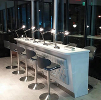 Table de manucure pliante en MDF blanc de style français, meubles de bar à ongles usagés pour centre commercial et atelier