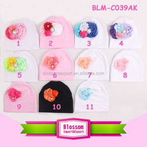 Blanco 95% algodón 5% Spandex Unisex bebé recién nacido bebé niños niñas <span class=keywords><strong>invierno</strong></span> cálido de punto negro Beanie sombrero - Product Image 6