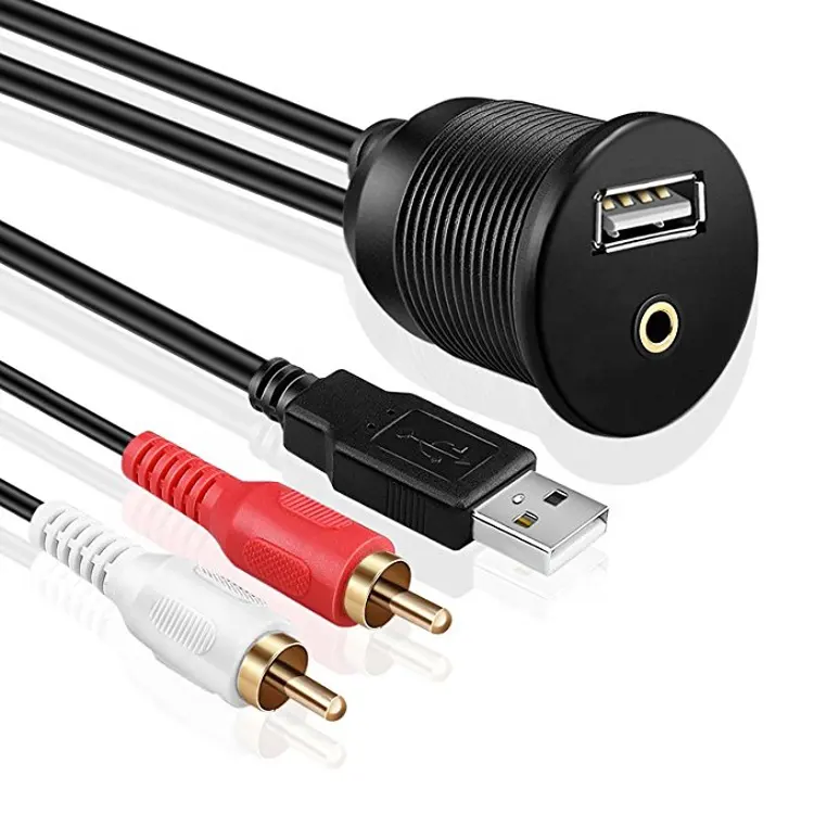 Car Dash Mount Installation USB/Aux 2RCA Audio&Video Accessory Extension Cable