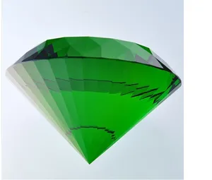 80mm ירוק גדול גביש זכוכית יהלומי משקולת נייר דקורטיבי יהלומי קישוט לחתונה קריסטל יהלומים