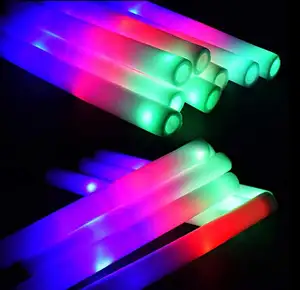 Light Up çok renkli Led köpük sopa değneklerini Rave tezahürat Batons yanıp sönen ışık sopa