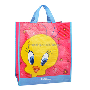Diseño encantador cerdo impreso pp tejida reciclar animal bolsa de compras - Product Image 3