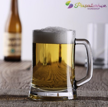 Glass Beer Glasses with Handle Drinking Glasses Kitchen Glassware for Water Coffee