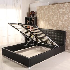 Meuble de chambre à coucher en Faux <span class=keywords><strong>cuir</strong></span> Pu, espace de rangement, Design de <span class=keywords><strong>lit</strong></span> italien avec cristaux, meuble en acier de haute qualité - Product Image 1