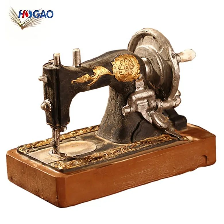 Máquina de costura de resina para o estudo, estilo vintage americano, máquina de costura de resina para decoração