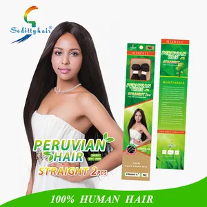 Prezzo all'ingrosso Seditty pacchetto dritto capelli umani di trama peruviana dei capelli del virgin di estensione nuovo prodotto 2pcs colore naturale 9A grado