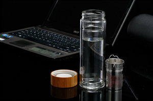 Tea Infuser Tumbler Fruit Infusion Glass <strong>Water</strong> <strong>Bottle</strong> <strong>for</strong> Coffee Brewer <strong>with</strong> <strong>Filter</strong> 420ml - Product Image 3