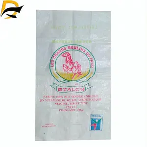 Sac de riz blanc pp tissé moins cher, sac de recyclage/sac pour riz/farine/aliments/blé 40KG/50KG/100KG, sac tissé en polypropylène