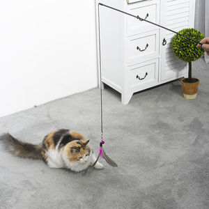 Gros fabricant pas cher interactive pôle chat teaser plume jouets