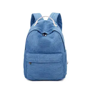 BSCI Audit School Boy Girls Travel Plain Denim Backpack Wholesale in China