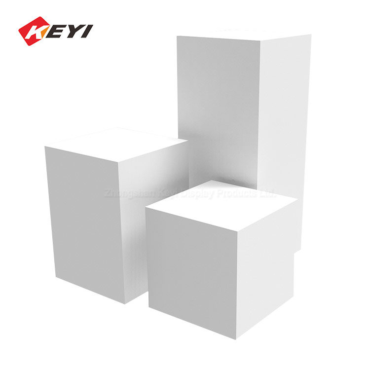 カスタム垂直ホワイトアクリル直方体台座ディスプレイスタンド