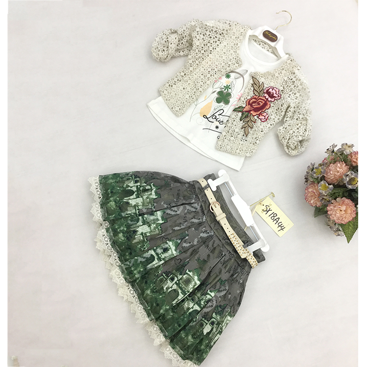 Новый дизайн, популярный вечерние с кружевным топом для девочек