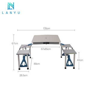 Portable En <span class=keywords><strong>Aluminium</strong></span> en métal déplier pliant <span class=keywords><strong>camping</strong></span> évier petit rond <span class=keywords><strong>table</strong></span> de pique-nique - Product Image 4