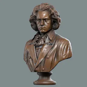 Klassische Metall handwerk Figur Skulptur Bronze Beethoven Büste Statue für Innen ausstellung Ornament