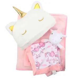 Wholesale Infant blankets baby swaddle super soft warm unicorn blanket