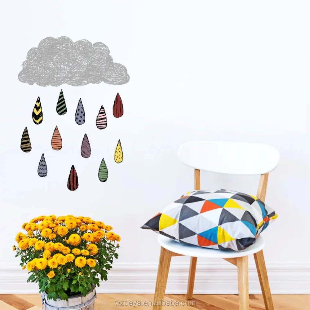 New Design Rain Vinyl Wall Sticker Nice For Your Home Decoration