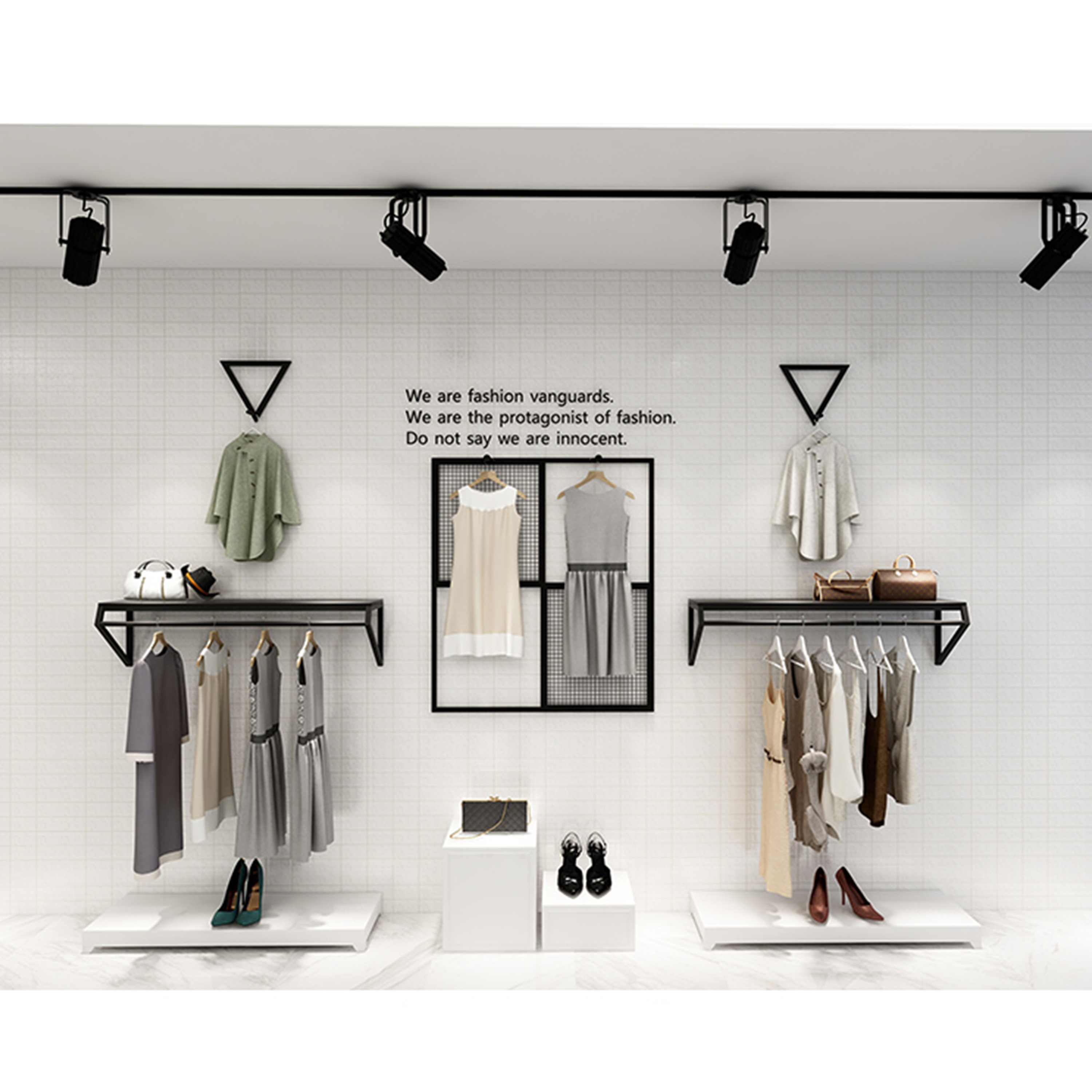Customized Creative Design Wall Mounted Clothing Rack for Shop Display — view 2