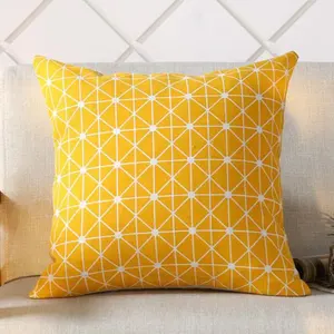 Laris Modern 100% Poliester Dekorasi Rumah Sarung Bantal Katun Linen Cetak Geometris Penutup Bantal Pengiriman Cepat 18x18