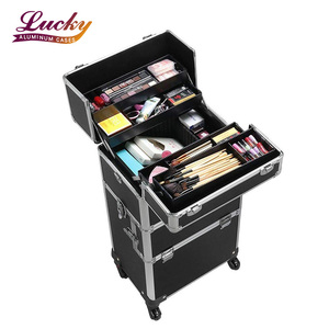 Valise de Maquillage Professionnelle en Aluminium, Type Trolley Roulant, pour Voyage et Cosmétiques (Vente en Gros) - Product Image 1