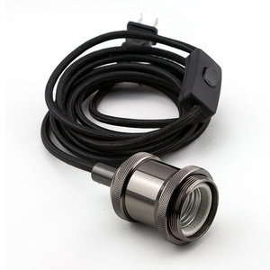 Portalámparas E27 de Cerámica, Latón y Plástico, Impermeable IP65 con Interruptor, Cable y <span class=keywords><strong>Enchufe</strong></span> para Lámpara Colgante, de Techo o de Pared - Product Image 6