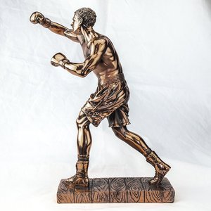 Statua Scultura <span class=keywords><strong>in</strong></span> <span class=keywords><strong>Bronzo</strong></span> 'Pugile' - Figurina <span class=keywords><strong>in</strong></span> Posa da Boxe <span class=keywords><strong>in</strong></span> <span class=keywords><strong>Bronzo</strong></span> Colato a Freddo - Product Image 2