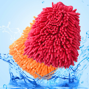 도매 주문 microfiber 셔닐 실 세차 장갑/차 청소 mitt 닦음