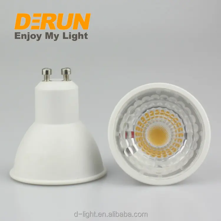 ไฟสปอตไลท์แอลอีดีทำจากพลาสติกอะลูมิเนียมสีขาวอ่อน11V 220V 3W 5W 7W COB Gu10ไฟ LED LED-GU10