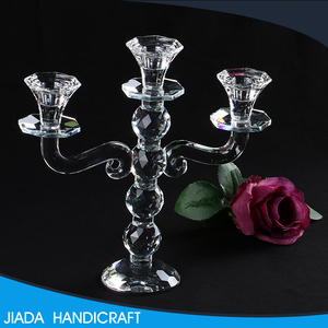 <strong>Beautiful</strong> Crystal Wedding 3Arm <strong>Candle</strong> <strong>Holder</strong> Wedding Event Centerpieces Crystal Glass Candlestick