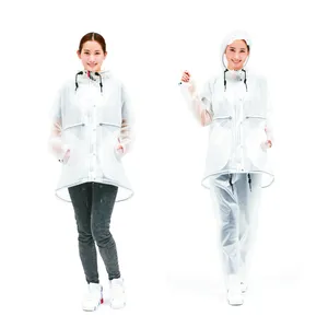 White 100% TPU Raincoat/ Rain Poncho QA-6131 - Windproof Breathable Light Thin For Walking/ Hiking/ Climbing/ Riding Bike