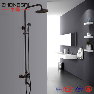 Salle de bains En Laiton mitigeur Antique Noir Douche Mitigeur Colonne Ensemble avec des Précipitations Poignée De Douche - Product Image 6