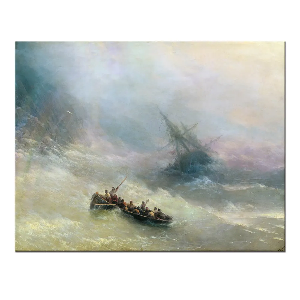 Russian Romantic Painter Ivan Aivazovsky Famous Rainbow Seascape Oil Paintings