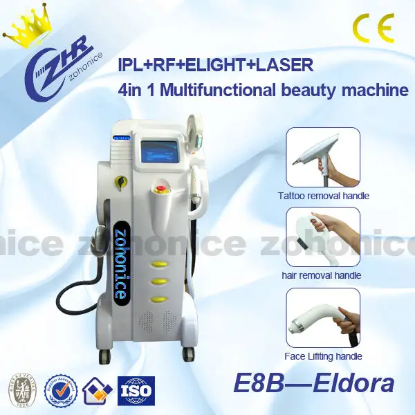 E8B-Eldora Buen efecto de eliminación de tatuajes con la depilación RF + E-light + láser equipo de la belleza