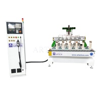 Máquina Router CNC de Madera 3D de Alta Eficiencia, Multicabezal, Rotativa, de 4 Ejes, 6 Cabezales, 2.2kW, con Motor de Husillo de Enfriamiento por Agua, Caja de Cambios y Bomba