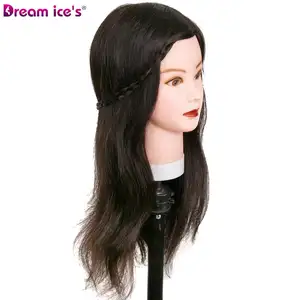 DREAM. Boneka rambut manusia asli, boneka kepala latihan tata rambut, model manekin untuk berlatih tata rambut, 100 rambut manusia nyata