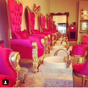 Silla de manicura rosa, muebles de salón de belleza, 2018