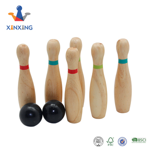 Jeu de quilles en bois naturel pour enfants et adultes avec 10 quilles - Product Image 5