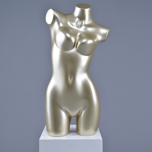 Sexy realista oro curvas sin superior busto forma de tela de la tienda de disfraces ropa interior la mitad del cuerpo torso femenino maniquí para la venta - Product Image 2