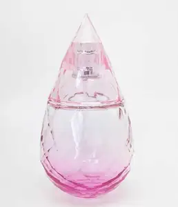 Prezzo di fabbrica poco costoso vuoto personalizzato forma di acqua di vetro rosa contenitore di profumo 100ml