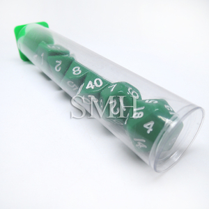 Jeu de dés pwm, vente en gros, en plastique polyhématite, en plastique, vert massif, D4 D6 D8 <span class=keywords><strong>D10</strong></span> D12 D20 D - Product Image 2