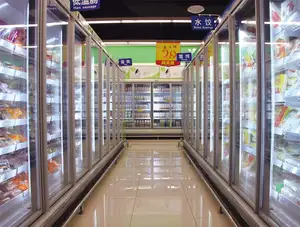 Vitrina de vidrio usada para congelador, gran oferta, para supermercado