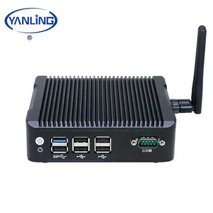 การออกแบบใหม่ YanLing IBOX501 N3 Fanless J1900มินิพีซี2พอร์ต Lan 6USB สนับสนุน Wifi