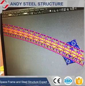 Estructura de acero de alta calidad, marco espacial, puente peatonal