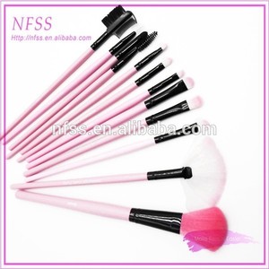 nuevos productos 12 nyon pcs de maquillaje de pelo cepillo conjunto rosa bolsa de cepillo cosmético - Product Image 2