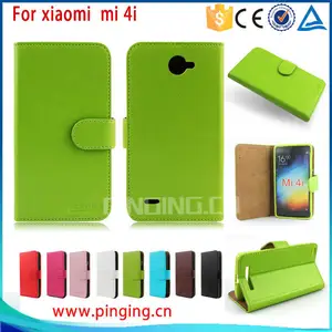 bán buôn điện thoại trường hợp đứng ví da lật trường hợp vỏ bọc cho xiaomi mi4