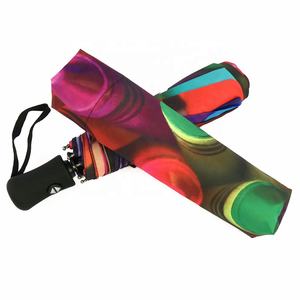 Маленький автоматический открытый зонт из стекловолокна, 100 см, с открытым диаметром, минималистичный дизайн, логотип с принтом - Product Image 2