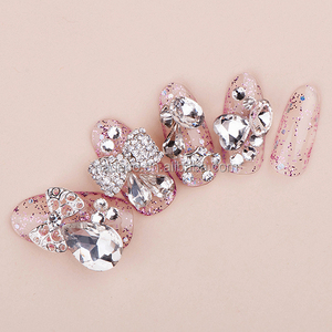 Nadeco Hồng Rhinestone Chất Liệu Abs Trang Sức Nhân Tạo Cưới Móng Tay Giả Mẹo - Product Image 4