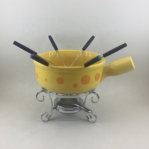 Pots de cuisine en céramique jaune, pour tartelettes <span class=keywords><strong>suisse</strong></span>, au fromage et fondant au chocolat, de couleur jaune or - Product Image 3